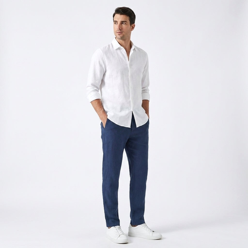 Peter | Men's Linen Trousers, Loose-Fit Summer Trousers | Everlasting Boutique