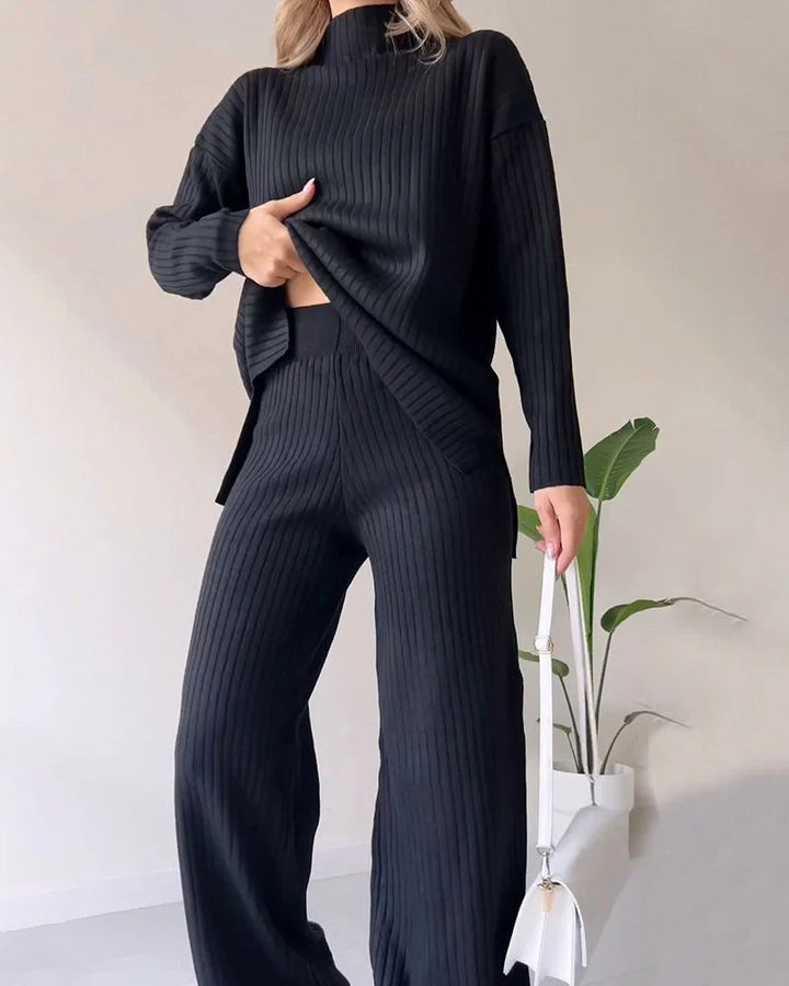 Poppy | Women's Two-Piece Knit Set with Cutout Detail, Lounge Set | Everlasting Boutique