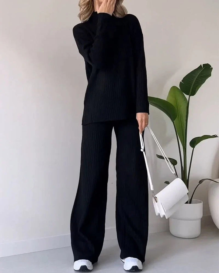 Poppy | Women's Two-Piece Knit Set with Cutout Detail, Lounge Set | Everlasting Boutique