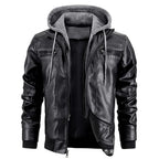 Reginald | Women's Leather Hooded Winter Coat, Slim-Fit Autumn Coat | Everlasting Boutique