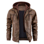 Reginald | Women's Leather Hooded Winter Coat, Slim-Fit Autumn Coat | Everlasting Boutique