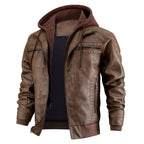 Reginald | Women's Leather Hooded Winter Coat, Slim-Fit Autumn Coat | Everlasting Boutique