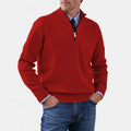 Reinhard | Men's Zip Jumper with Light Warmth, Elegant Knit Jumper | Everlasting Boutique | Red