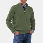Reinhard | Men's Zip Jumper with Light Warmth, Elegant Knit Jumper | Everlasting Boutique | Grey