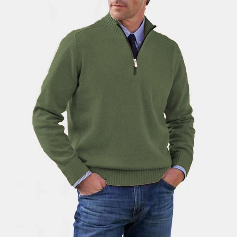 Reinhard | Men's Zip Jumper with Light Warmth, Elegant Knit Jumper | Everlasting Boutique | Grey