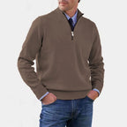 Reinhard | Men's Zip Jumper with Light Warmth, Elegant Knit Jumper | Everlasting Boutique | Grey