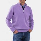 Reinhard | Men's Zip Jumper with Light Warmth, Elegant Knit Jumper | Everlasting Boutique | Grey