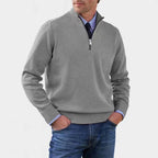 Reinhard | Men's Zip Jumper with Light Warmth, Elegant Knit Jumper | Everlasting Boutique | Red