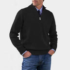 Reinhard | Men's Zip Jumper with Light Warmth, Elegant Knit Jumper | Everlasting Boutique | Red