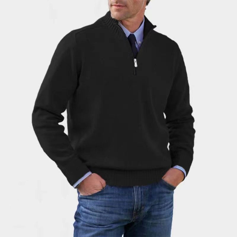 Reinhard | Men's Zip Jumper with Light Warmth, Elegant Knit Jumper | Everlasting Boutique | Red