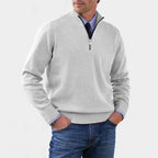 Reinhard | Men's Zip Jumper with Light Warmth, Elegant Knit Jumper | Everlasting Boutique | Red