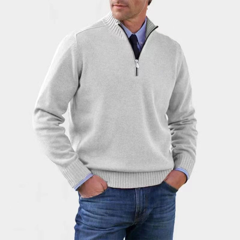 Reinhard | Men's Zip Jumper with Light Warmth, Elegant Knit Jumper | Everlasting Boutique | Red