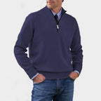 Reinhard | Men's Zip Jumper with Light Warmth, Elegant Knit Jumper | Everlasting Boutique | Red