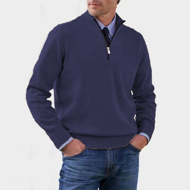 Reinhard | Men's Zip Jumper with Light Warmth, Elegant Knit Jumper | Everlasting Boutique | Red