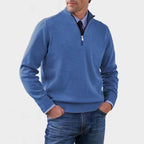 Reinhard | Men's Zip Jumper with Light Warmth, Elegant Knit Jumper | Everlasting Boutique | Red