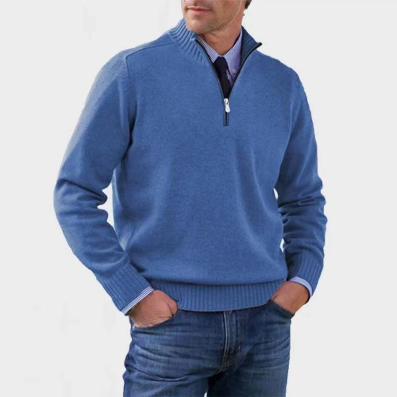 Reinhard | Men's Zip Jumper with Light Warmth, Elegant Knit Jumper | Everlasting Boutique | Red