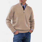 Reinhard | Men's Zip Jumper with Light Warmth, Elegant Knit Jumper | Everlasting Boutique | Grey