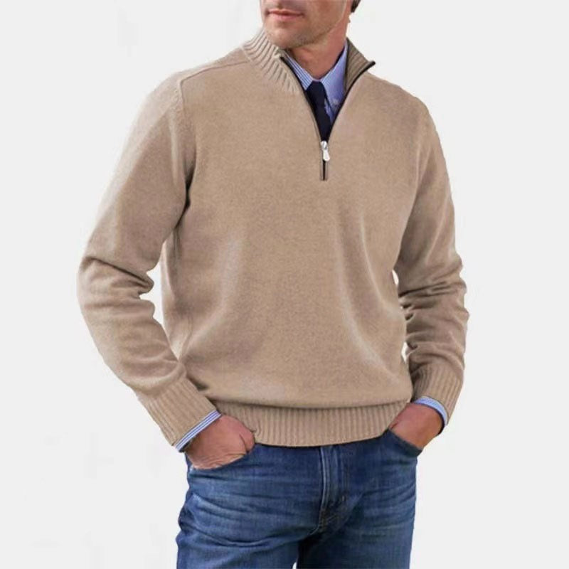 Reinhard | Men's Zip Jumper with Light Warmth, Elegant Knit Jumper | Everlasting Boutique | Grey