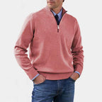 Reinhard | Men's Zip Jumper with Light Warmth, Elegant Knit Jumper | Everlasting Boutique | Grey