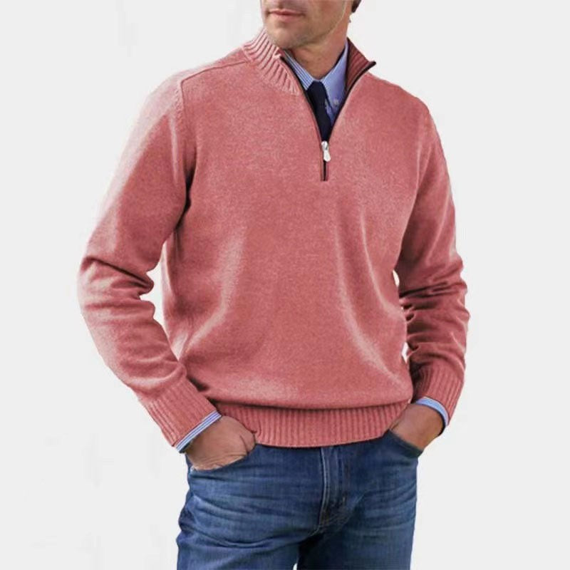 Reinhard | Men's Zip Jumper with Light Warmth, Elegant Knit Jumper | Everlasting Boutique | Grey