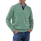Reinhard | Men's Zip Jumper with Light Warmth, Elegant Knit Jumper | Everlasting Boutique | Grey