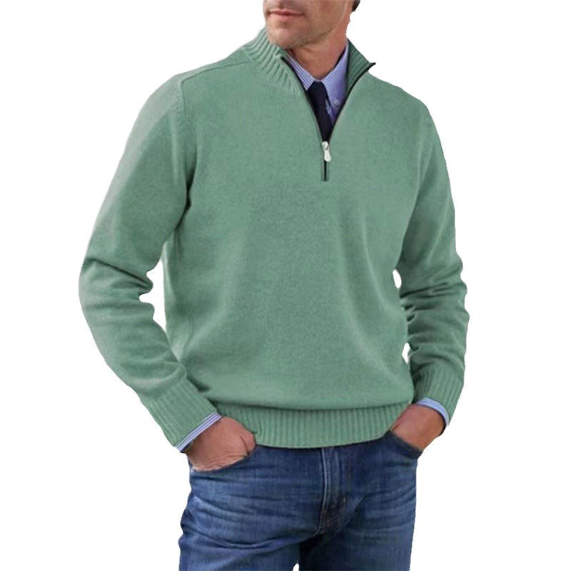 Reinhard | Men's Zip Jumper with Light Warmth, Elegant Knit Jumper | Everlasting Boutique | Grey