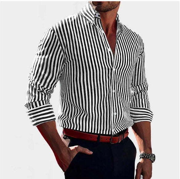 Reuben | Men's Striped Cotton Shirt, Classic Button Shirt | Everlasting Boutique