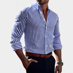 Reuben | Men's Striped Cotton Shirt, Classic Button Shirt | Everlasting Boutique