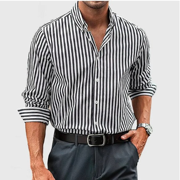Reuben | Men's Striped Cotton Shirt, Classic Button Shirt | Everlasting Boutique
