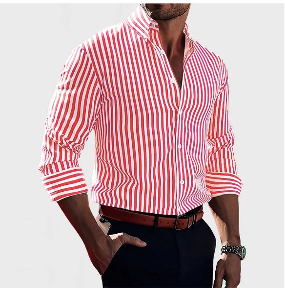 Reuben | Men's Striped Cotton Shirt, Classic Button Shirt | Everlasting Boutique