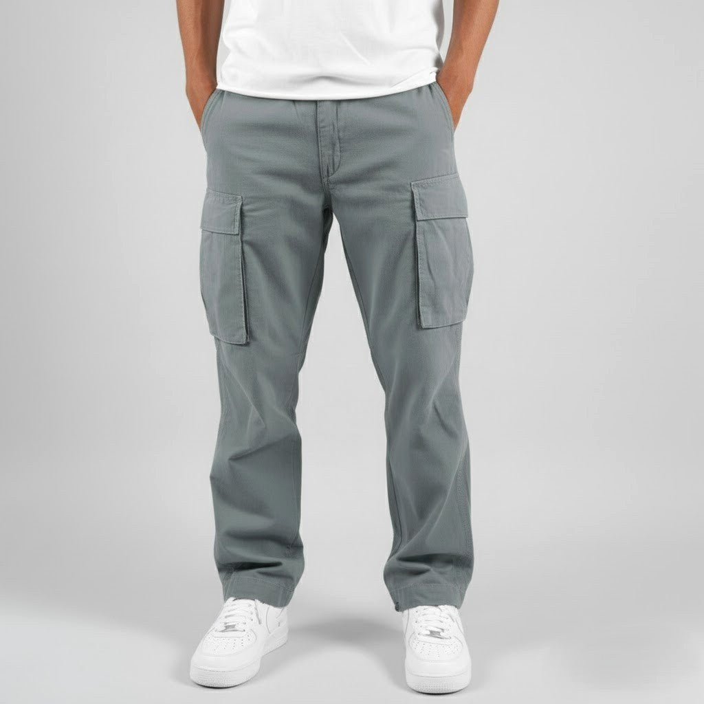 Rhys | Men's Cargo Trousers with Utility Pockets, Straight-Leg Work Trousers | Everlasting Boutique