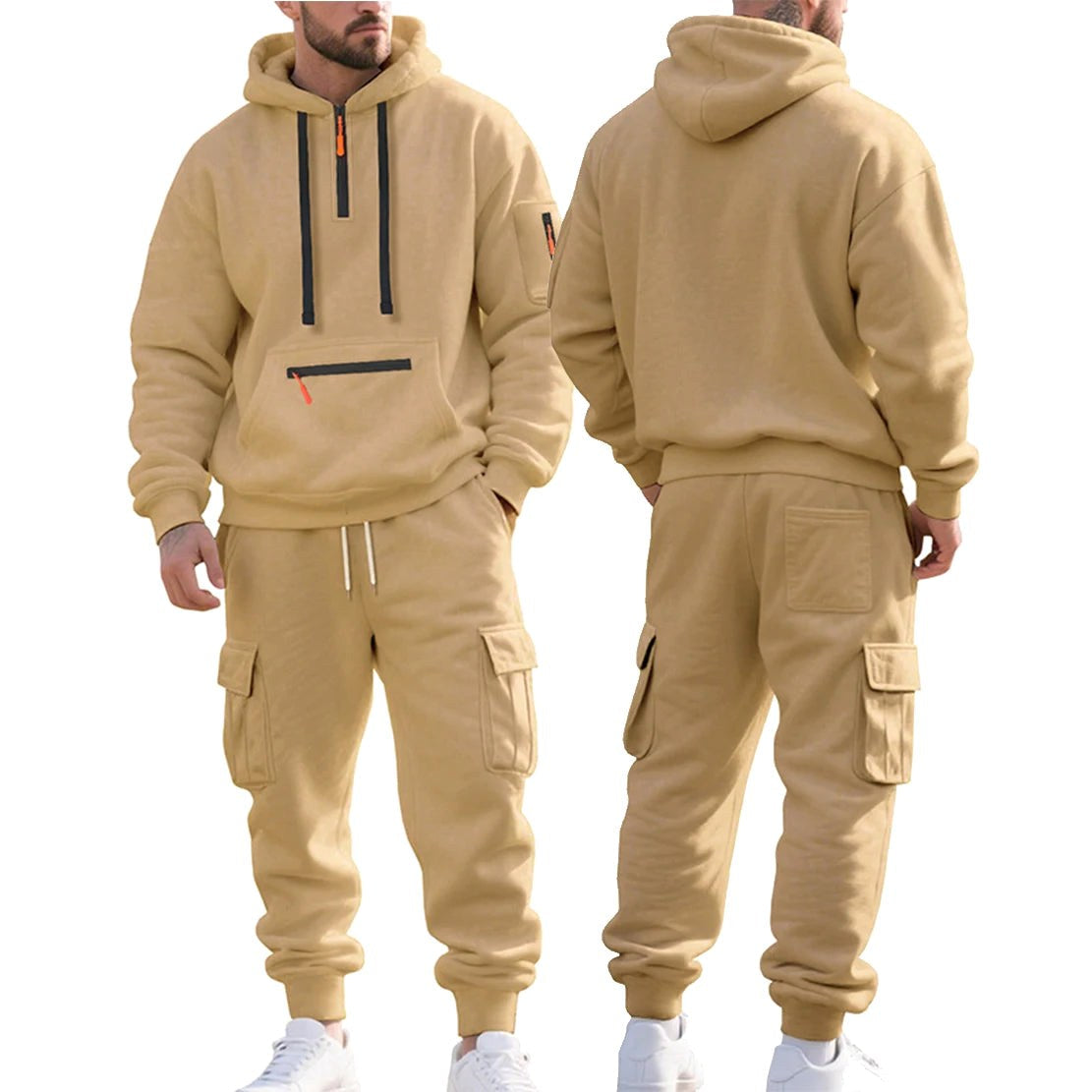 Robert | Men's Sporty Hooded Tracksuit, Warm Winter Set | Everlasting Boutique | Dark Grey