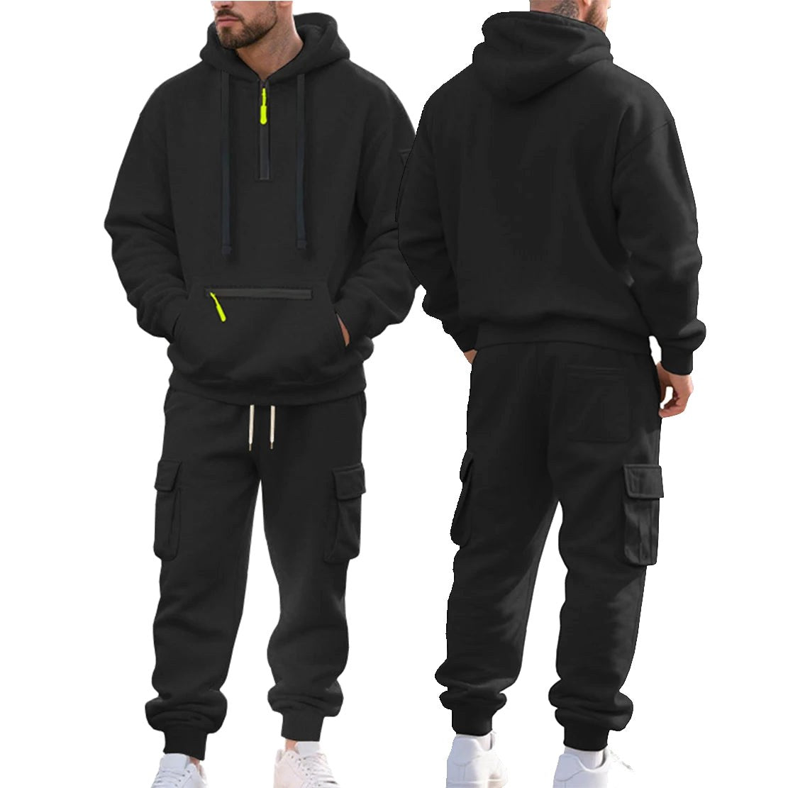 Robert | Men's Sporty Hooded Tracksuit, Warm Winter Set | Everlasting Boutique | Dark Grey