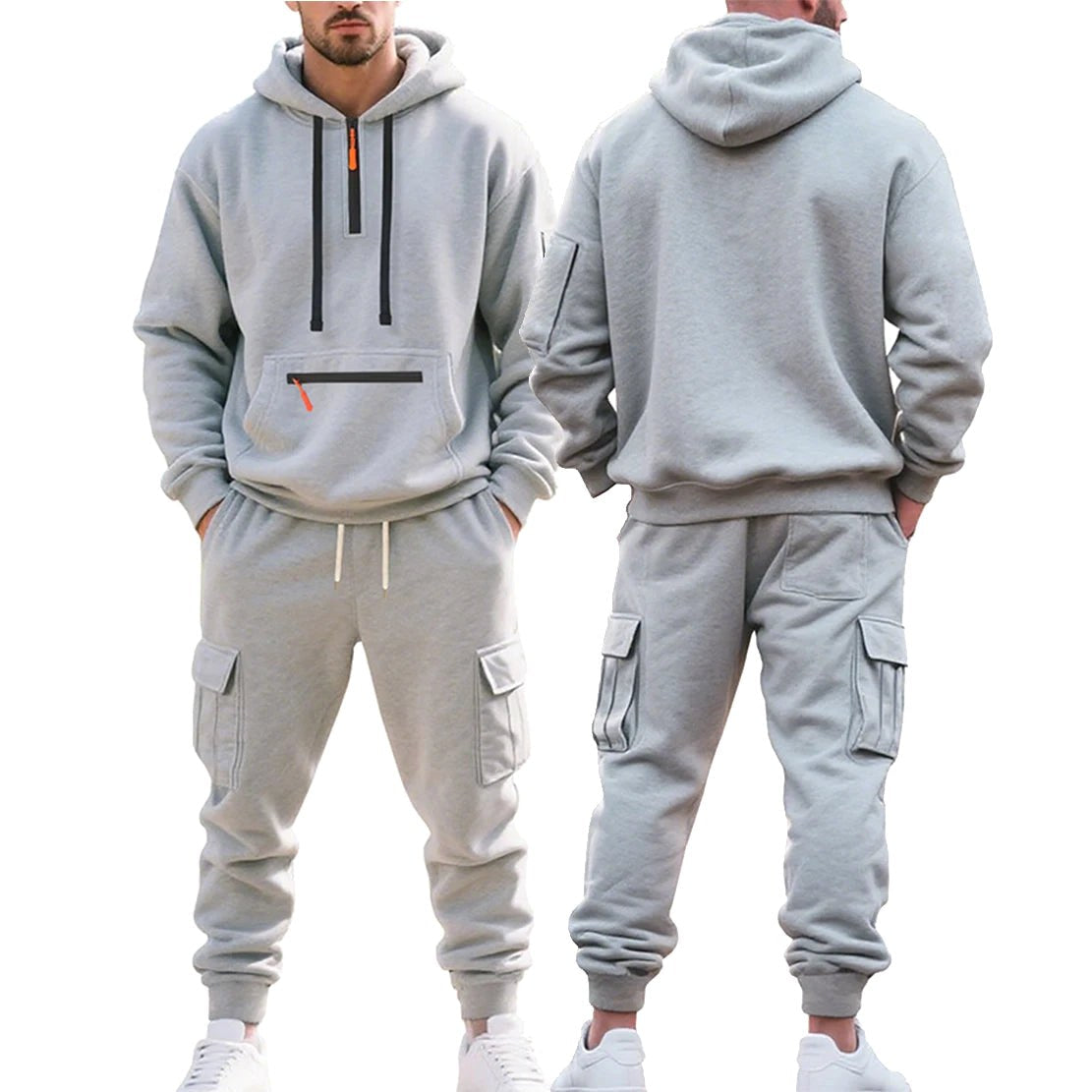 Robert | Men's Sporty Hooded Tracksuit, Warm Winter Set | Everlasting Boutique | Dark Grey