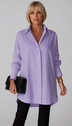 Romane | Women's Oversized Cotton Shirt, Button-Front Blouse | Everlasting Boutique