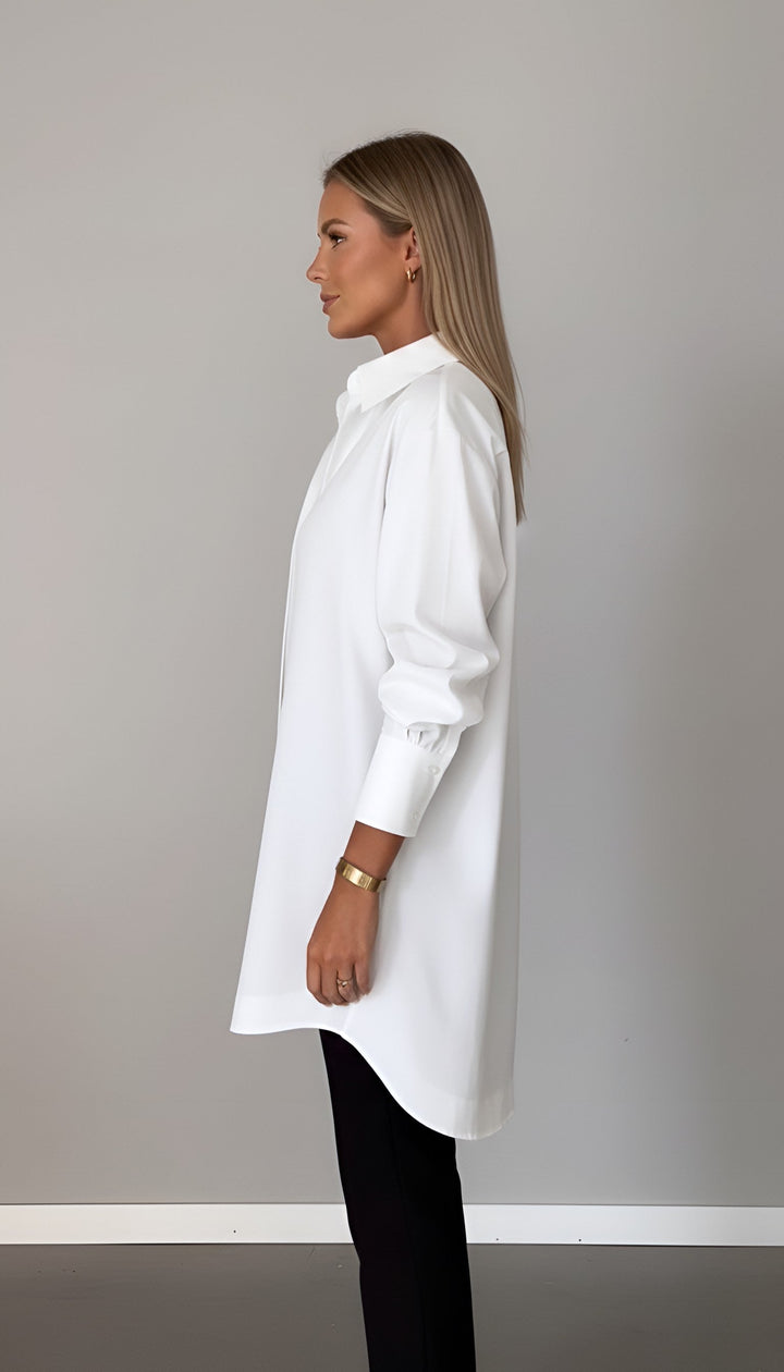 Romane | Women's Oversized Cotton Shirt, Button-Front Blouse | Everlasting Boutique