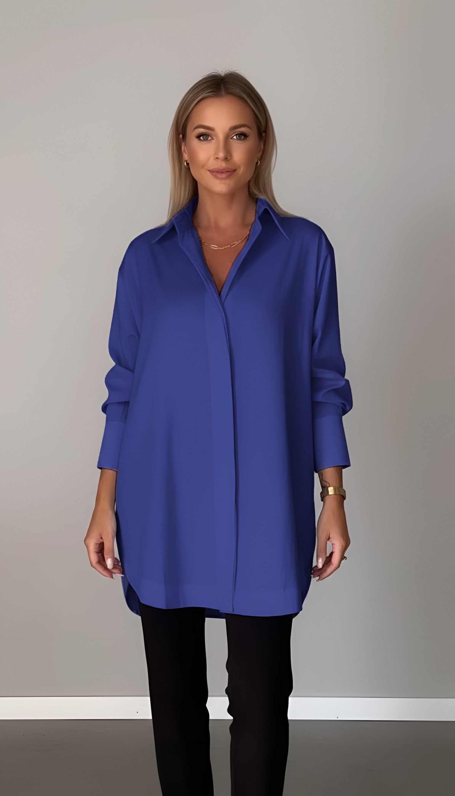 Romane | Women's Oversized Cotton Shirt, Button-Front Blouse | Everlasting Boutique