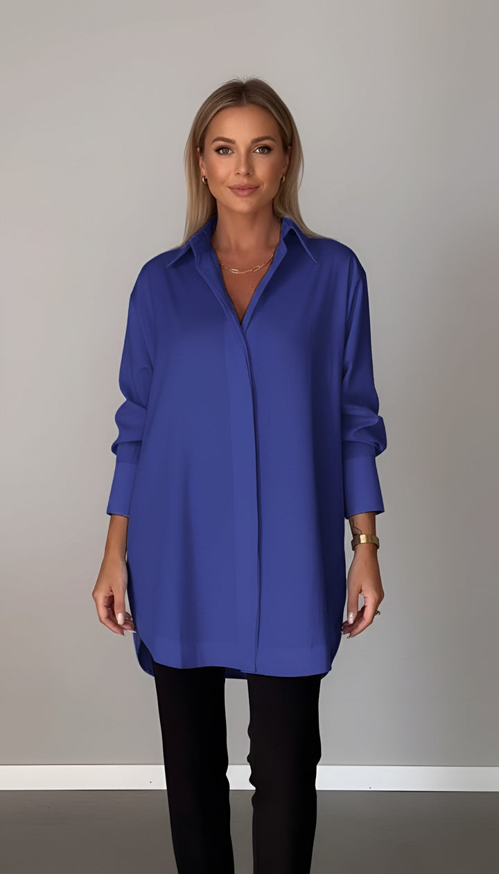 Romane | Women's Oversized Cotton Shirt, Button-Front Blouse | Everlasting Boutique