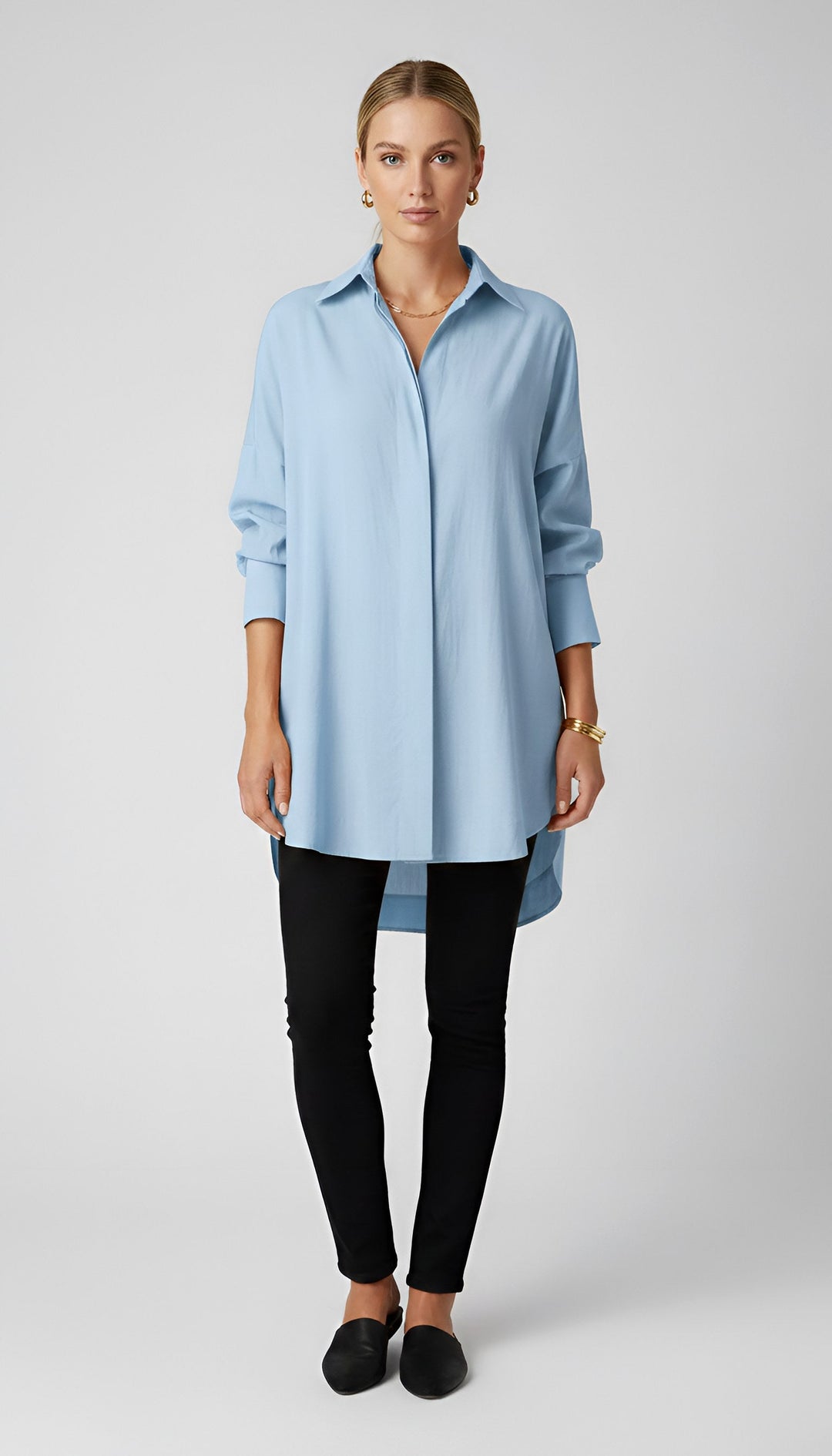 Romane | Women's Oversized Cotton Shirt, Button-Front Blouse | Everlasting Boutique