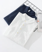Rory | Men's Cotton-Linen Popover Shirt, Half-Button Relaxed Shirt | Everlasting Boutique