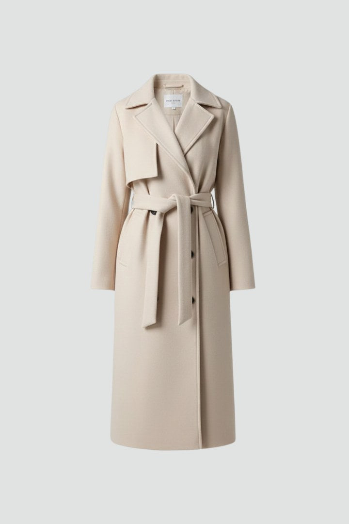 Roseline | Women's Double-Breasted Long Coat, Tailored Autumn Coat | Everlasting Boutique | Chocolate