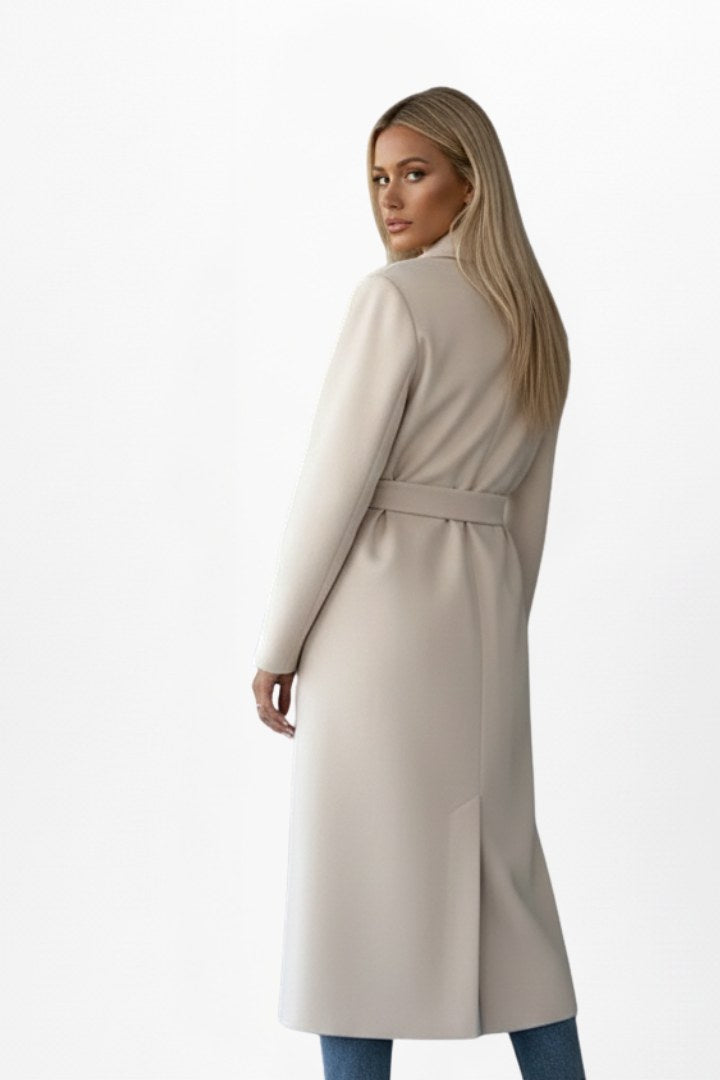 Roseline | Women's Double-Breasted Long Coat, Tailored Autumn Coat | Everlasting Boutique | Black