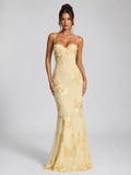 Rosie | Women's Floral Corset Maxi Dress, Sculpted Occasion Dress | Everlasting Boutique | Yellow