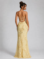 Rosie | Women's Floral Corset Maxi Dress, Sculpted Occasion Dress | Everlasting Boutique | Light Blue