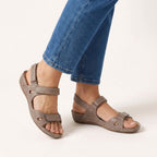 Everlasting Boutique | Ruby | Women's Adjustable Strap Comfort Sandals - Gray