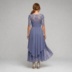 Ruby | Women's Lace Midi Dress with Floral Embroidery, Layered Midi Dress | Everlasting Boutique