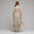 Ruby | Women's Lace Midi Dress with Floral Embroidery, Layered Midi Dress | Everlasting Boutique