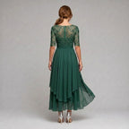 Ruby | Women's Lace Midi Dress with Floral Embroidery, Layered Midi Dress | Everlasting Boutique