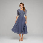 Ruby | Women's Lace Midi Dress with Floral Embroidery, Layered Midi Dress | Everlasting Boutique