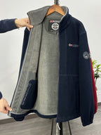 Rudolf | Men's Fleece Jacket with Collar, Outdoor Fleece Jacket | Everlasting Boutique | Red